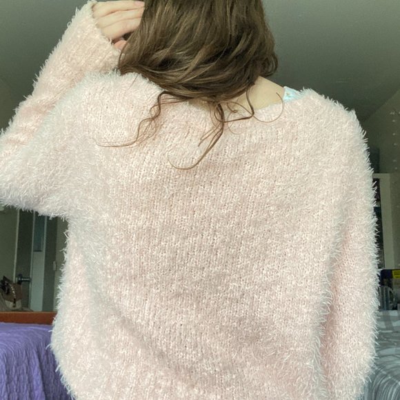 Mossimo Pink Fluffy Pull Over Sweater - Picture 5 of 5